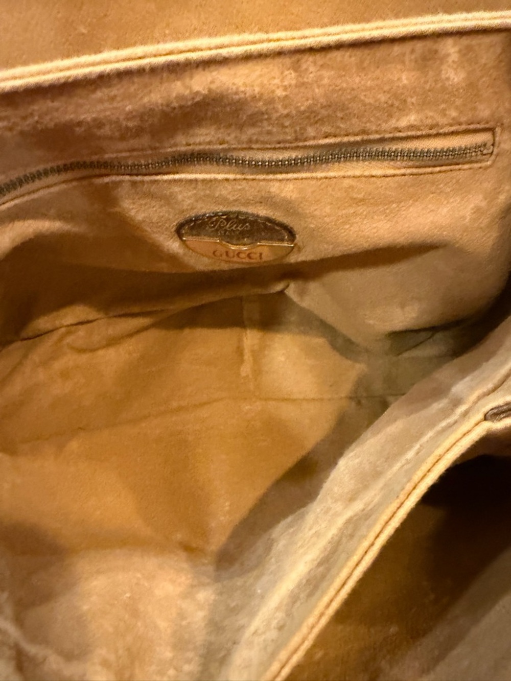 Gucci Plus Beige/Brown Monogram Canvas Shoulder Bag with Gold Hardware - Picture 10 of 12